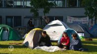 Rustige nacht bij tentenkamp studenten Radboud Universiteit Nijmegen