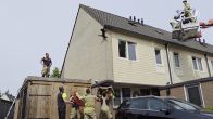 Kat springt zelf van dak in Ede en belandt in brandweerjas