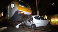 Trein ramt auto in Boxtel, geen gewonden