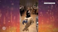 Iris Enthoven stelt pasgeboren zoontje voor aan hond