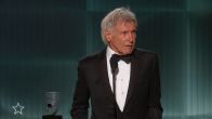 Harrison Ford emotioneel bij het ontvangen van ouvre prijs