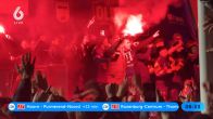Feest bij Cambuur: fans vieren promotie bij stadion in Leeuwarden