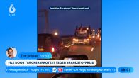File op Afsluitdijk door protest truckers om hoge brandstofprijzen