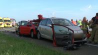 A58 bij Kruiningen dicht na zwaar ongeval met 3 auto's