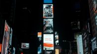 Het Nederlands elftal getoond in Times Square